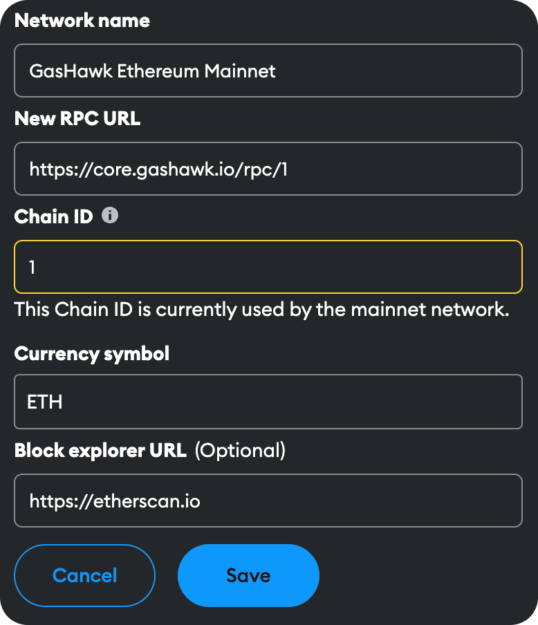 Network setup